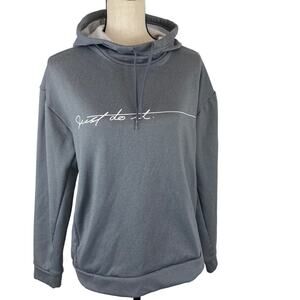 Nike Therma Fleece Sweatshirt Gray Training Hoodie 929693 Just Do It Women Sm